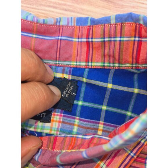 Ralph Lauren Mens Classic Fit Shirt XXL Short Sleeve Button-Down Multicolor - Picture 6 of 8